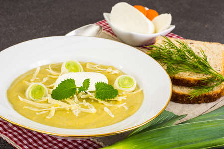 Mashed vegetable with mozzarella and cheeseの写真素材