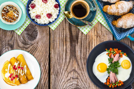 Disposable paper napkins on background of old boardsの写真素材