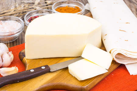 Pita bread with suluguni cheese for shawarma.