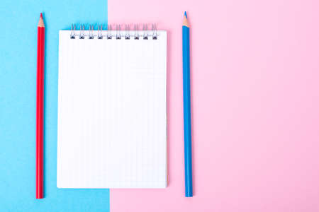 Creative layout for text on pastel colored paperの写真素材