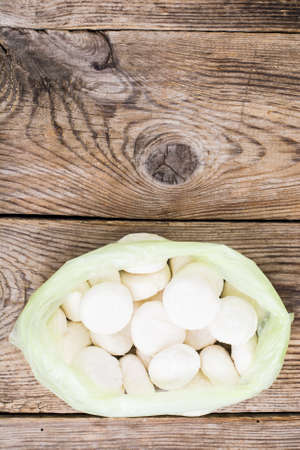 Frozen flour balls in the packageの写真素材