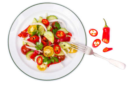 Vegan salad with hot pepperの写真素材