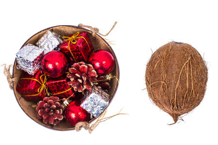 ?oncept of New Year and Christmas gifts in the tropicsの写真素材