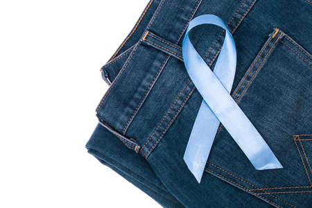 Blue Ribbon  symbol of awareness about prostate cancerの写真素材