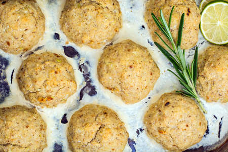 Baked diet balls from minced fish