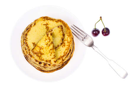 Delicious milk thin pancakesの写真素材