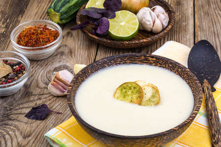 Creamy soup of zucchini in dietary nutritionの写真素材