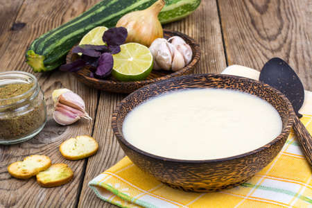Creamy soup of zucchini in dietary nutritionの写真素材