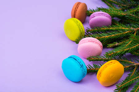 Macaroons for decoration on Christmas and New Yearの写真素材