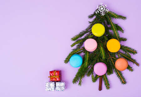 Macaroons for decoration on Christmas and New Yearの写真素材