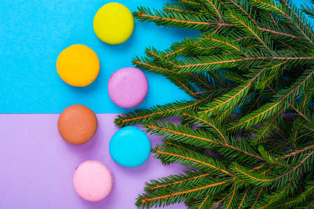 Macaroons for decoration on Christmas and New Yearの写真素材