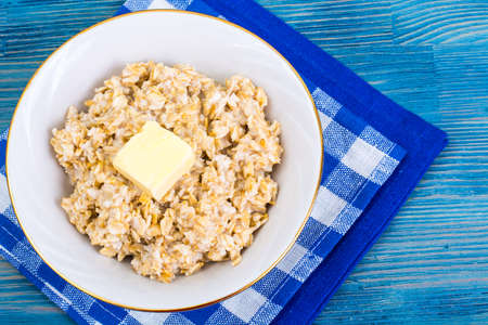 Oatmeal with butterの写真素材