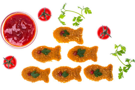 Children food. Nuggets from fishesの写真素材