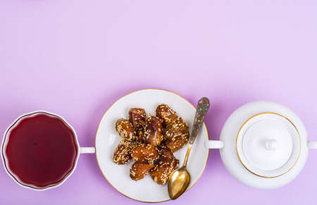 Phoenix Dactylifera Fruits with Nutsの写真素材