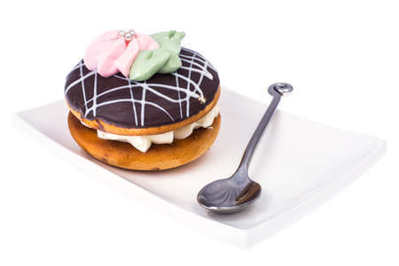 Biscuit bush cake on whiteの写真素材