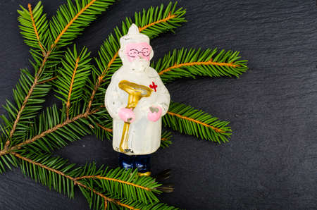 Antique Glass Christmas Toys. Studio Photoの写真素材