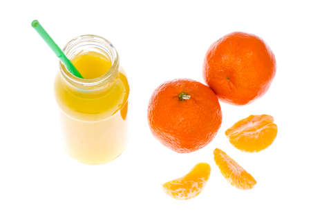 Freshly made drink from tangerineの写真素材