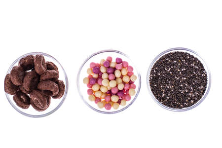 Cereal crispy breakfasts and chia seeds-healthy foodの写真素材