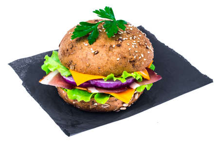 Sandwich with whole grain bread and Parma hamの写真素材