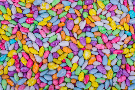 Background, texture of multi-colored small sweet drageesの写真素材