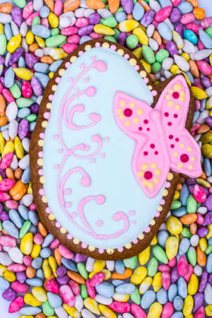 Festive sweet biscuits, gingerbread cakes for Easterの写真素材