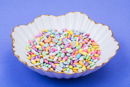 Sunflower seeds, sweet drag?es in colored sugar glazeの写真素材