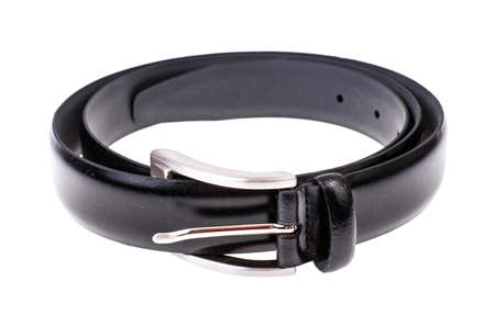 Mens belt black leather classic pantsの写真素材