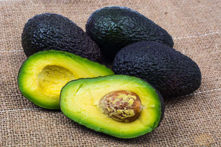 Avocado on linen napkin