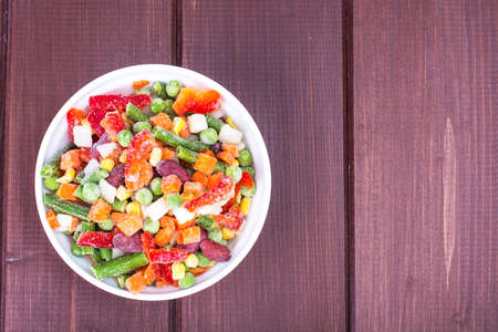 Frozen vegetable Mexican mix with beans and cornの写真素材