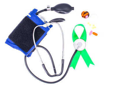 Stethoscope and ribbon, World Health Dayの写真素材