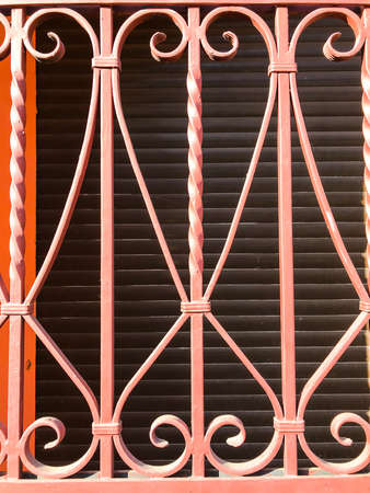 Element of metal lattice on window. Studio Photoの写真素材