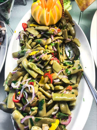 Stewed green string beans. Studio Photoの写真素材