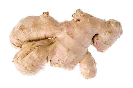 Whole root of fresh ginger. Studio Photo