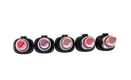 Set of lipsticks of different colors and shades for make-upの写真素材