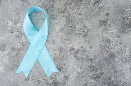 Symbolic blue ribbon, awareness of prostate cancer. Studio Photoの写真素材