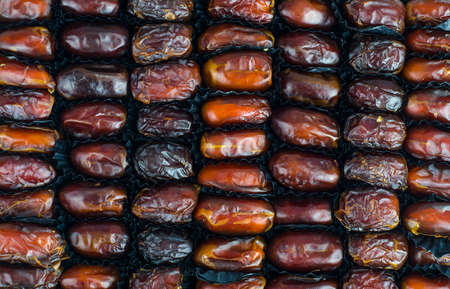 Dried sweet dates in box.