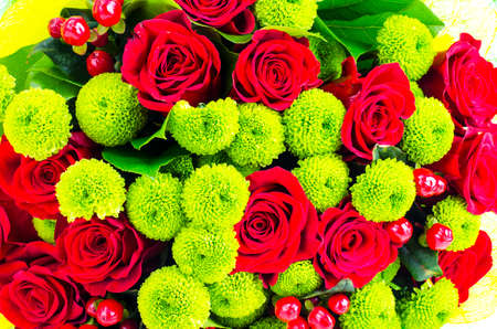 Beautiful floral background from mix of flowers. Studio Photoの写真素材