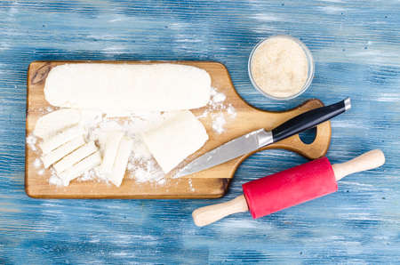 Cooking products from curd dough. Studio Photo