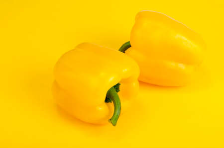Fresh yellow Bulgarian sweet paprika.の写真素材