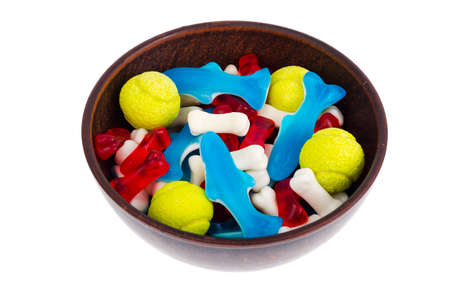 Multicolored sweet jelly sweets on white. Studio Photoの写真素材