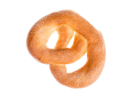 Delicious sweet pastries homemade pretzel with sugar. Studio Photoの写真素材
