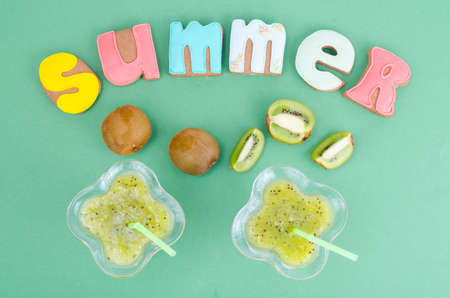 Homemade cookies, gingerbread with summer theme. Studio Photo