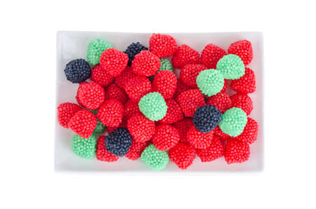Chewy colorful candies in form of berries. Studio Photo