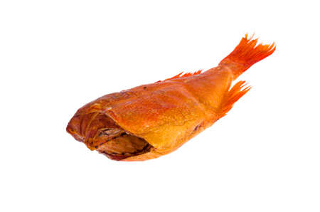 Smoked Red Sea Bass isolated on white