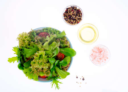 Fresh juicy salad with tomatoes, healthy lifestyle concept, weight loss concept.の写真素材