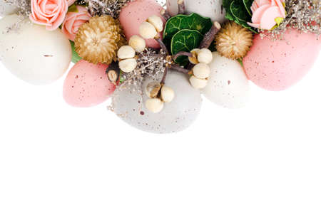 Colorfull Beautiful festive Easter wreath.  Photo