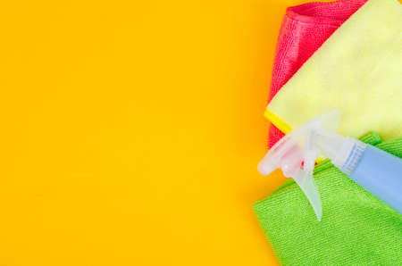 Blue bottle spray on bright background