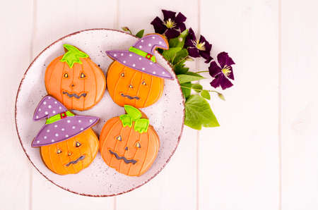 Homemade gingerbread with pictures for Halloween