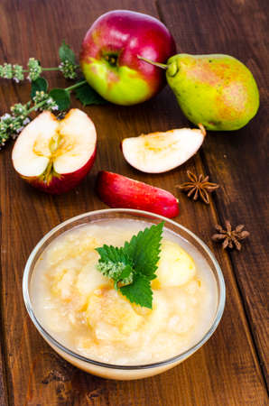 Jam from ripe apples and pearsの写真素材