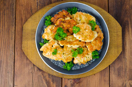 Cutlets of minced meat in batter. Studio Photoの写真素材